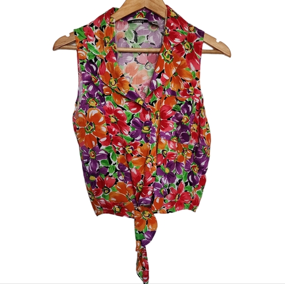 Gitano Tops - 4 for $28 Vintage gitano floral spring buttondown tie up top